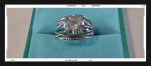 New~JEAN RACHEL JEWELRY Sterling Silver Cubic Zirconia Wrap Ring Sz 10